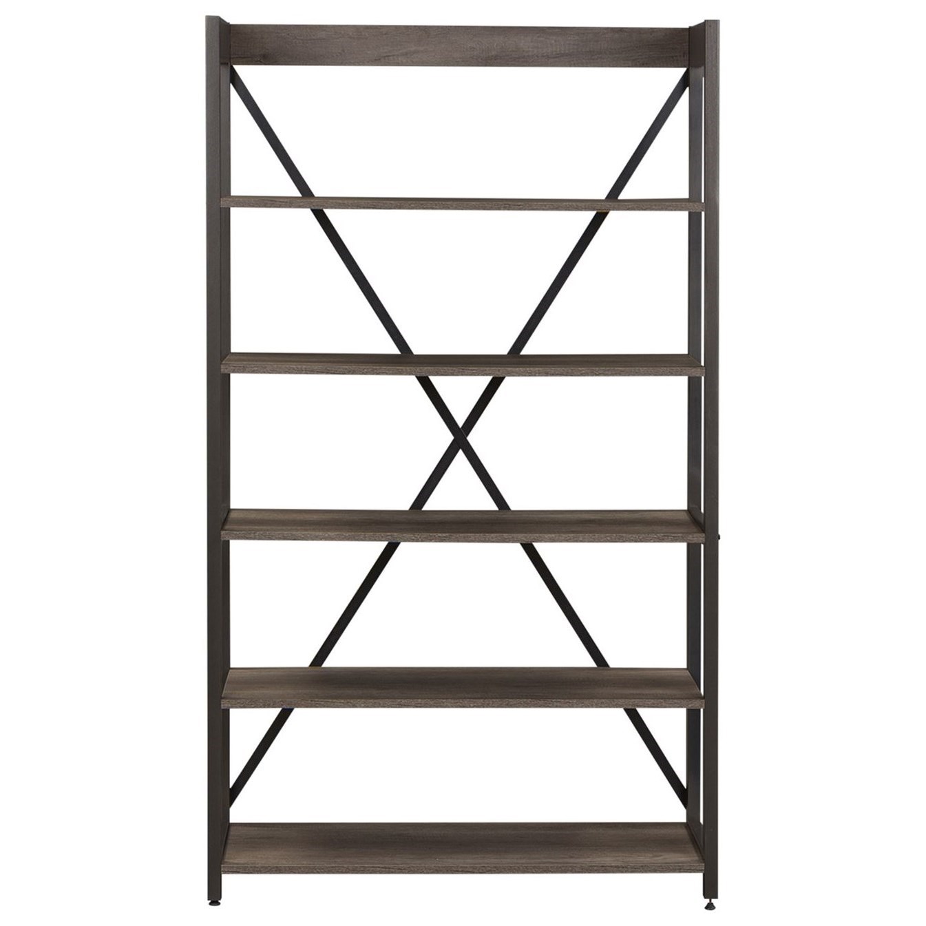 Contemporary Open Bookcase with X-Back
